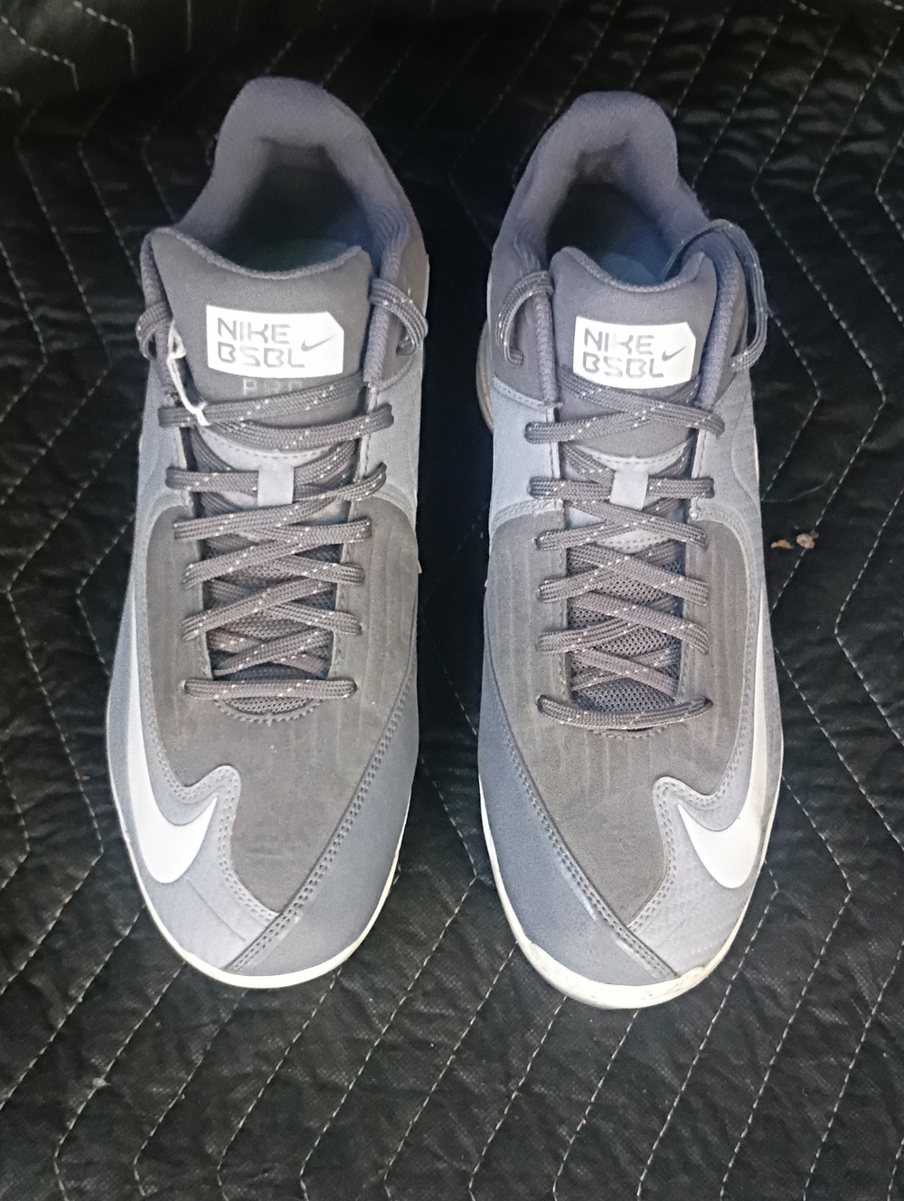 Nike Gray and White BSBL Lace-Up Sneakers